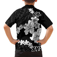 American Samoa Lotu Tamaiti Kid Hawaiian Shirt White Sunday Plumeria Black Vibe