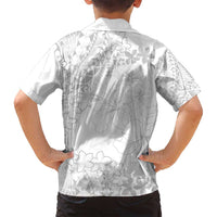 American Samoa Lotu Tamaiti Family Matching Long Sleeve Bodycon Dress and Hawaiian Shirt White Sunday Plumeria White Vibe