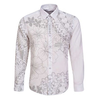 American Samoa Lotu Tamaiti Family Matching Long Sleeve Bodycon Dress and Hawaiian Shirt White Sunday Plumeria White Vibe