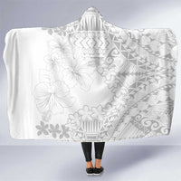 American Samoa Lotu Tamaiti Hooded Blanket White Sunday Plumeria White Vibe