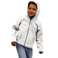 American Samoa Lotu Tamaiti Kid Hoodie White Sunday Plumeria White Vibe