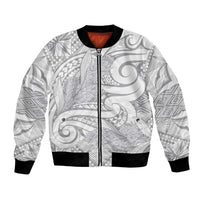 Lotu Tamaiti Samoa Siapo Bomber Jacket White Sunday With Teuila Torch Ginger