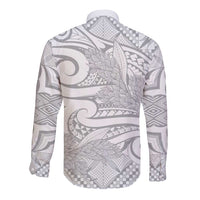 Lotu Tamaiti Samoa Siapo Long Sleeve Button Shirt White Sunday With Teuila Torch Ginger