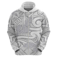 Lotu Tamaiti Samoa Siapo Zip Hoodie White Sunday With Teuila Torch Ginger