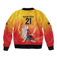 Custom Cricket PNG East Asia-Pacific Bomber Jacket Papua New Guinea Rise to Power - Polynesian Pride
