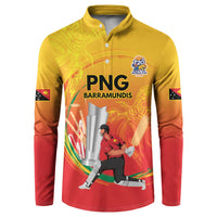 Custom Cricket PNG East Asia-Pacific Button Sweatshirt Papua New Guinea Rise to Power LT9 Gold - Polynesian Pride
