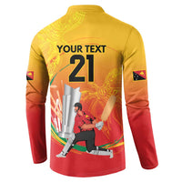 Custom Cricket PNG East Asia-Pacific Button Sweatshirt Papua New Guinea Rise to Power LT9 - Polynesian Pride