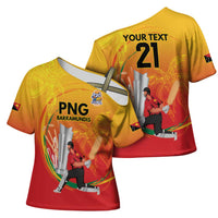 Custom Cricket PNG East Asia-Pacific Cross Shoulder Shirt Papua New Guinea Rise to Power - Polynesian Pride