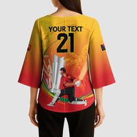 Custom Cricket PNG East Asia-Pacific Kimono Sleeve Blouse Papua New Guinea Rise to Power - Polynesian Pride