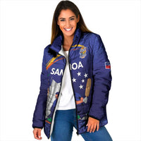 Custom Cricket Samoa East Asia-Pacific Padded Jacket Samoa Storming the Limits LT9 Women Blue - Polynesian Pride