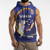 Custom Cricket Samoa East Asia-Pacific Sleeveless Zip Hoodie Samoa Storming the Limits LT9 - Polynesian Pride