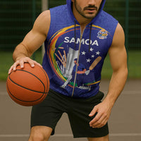 Custom Cricket Samoa East Asia-Pacific Sleeveless Zip Hoodie Samoa Storming the Limits - Polynesian Pride