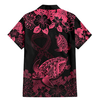 personalised-polynesian-turtle-ribbon-family-matching-mermaid-dress-and-hawaiian-shirt-think-pink-breast-cancer-with-pacific-hibiscus