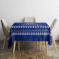Toa Samoa Christmas Tablecloth Samoa Siva Tau Manuia Le Kerisimasi Blue Vibe LT9 - Polynesian Pride