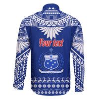 Personalised Toa Samoa Christmas Family Matching Long Sleeve Bodycon Dress and Hawaiian Shirt Samoa Siva Tau Manuia Le Kerisimasi Blue Vibe LT9 - Polynesian Pride