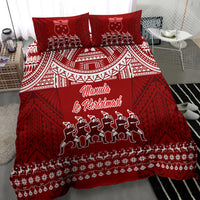 Toa Samoa Christmas Bedding Set Samoa Siva Tau Manuia Le Kerisimasi Red Vibe LT9 - Polynesian Pride
