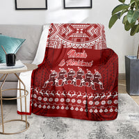 Toa Samoa Christmas Blanket Samoa Siva Tau Manuia Le Kerisimasi Red Vibe LT9 - Polynesian Pride