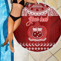 Personalised Toa Samoa Christmas Beach Blanket Samoa Siva Tau Manuia Le Kerisimasi Red Vibe LT9 - Polynesian Pride