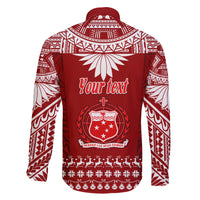 Personalised Toa Samoa Christmas Family Matching Mermaid Dress and Hawaiian Shirt Samoa Siva Tau Manuia Le Kerisimasi Red Vibe LT9 - Polynesian Pride