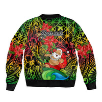 Personalised Vanuatu Joyeux Noel Bomber Jacket Christmas Santas God Yumi LT9 - Polynesian Pride