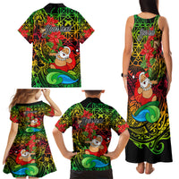 Personalised Vanuatu Joyeux Noel Family Matching Tank Maxi Dress and Hawaiian Shirt Christmas Santas God Yumi LT9 - Polynesian Pride