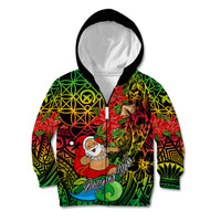 Personalised Vanuatu Joyeux Noel Kid Hoodie Christmas Santas God Yumi LT9 Zip Hoodie Reggae - Polynesian Pride