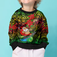 Personalised Vanuatu Joyeux Noel Kid Ugly Christmas Sweater Christmas Santas God Yumi LT9 - Polynesian Pride