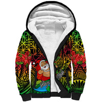 Personalised Vanuatu Joyeux Noel Sherpa Hoodie Christmas Santas God Yumi LT9 Unisex Reggae - Polynesian Pride