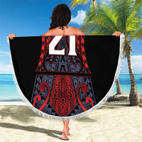 Custom New Zealand Beach Blanket Maori Kiwiana Pattern Tukutuku Motif LT9 - Polynesian Pride