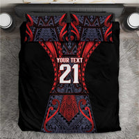 Custom New Zealand Bedding Set Maori Kiwiana Pattern Tukutuku Motif LT9 Red - Polynesian Pride