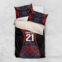 Custom New Zealand Bedding Set Maori Kiwiana Pattern Tukutuku Motif LT9 US Twin 172cm x 218cm Red - Polynesian Pride