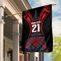 Custom New Zealand Garden Flag Maori Kiwiana Pattern Tukutuku Motif LT9 House Flag Red - Polynesian Pride