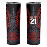 Custom New Zealand Skinny Tumbler Maori Kiwiana Pattern Tukutuku Motif