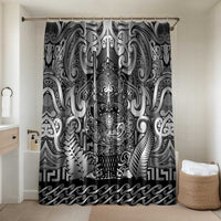 New Zealand Taiaha Maori Bathroom Set Kiwikiwi Minimalist Silver Fern Tukutuku Motif