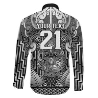 Custom New Zealand Taiaha Maori Family Matching Tank Maxi Dress and Hawaiian Shirt Kiwikiwi Minimalist Silver Fern Tukutuku Motif LT9 - Polynesian Pride