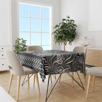 New Zealand Taiaha Maori Tablecloth Kiwikiwi Minimalist Silver Fern Tukutuku Motif