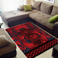 New Zealand Taiaha Maori Area Rug Whero Minimalist Silver Fern Tukutuku Motif