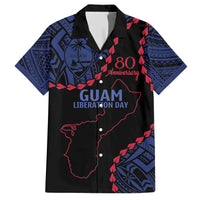 Personalized Guam 80th Anniversary Liberation Day Family Matching Short Sleeve Bodycon Dress and Hawaiian Shirt Guahan Basic Seal LT9 Dad's Shirt - Short Sleeve Black - Polynesian Pride