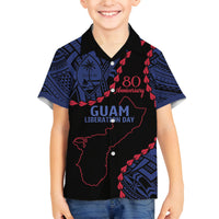 Personalized Guam 80th Anniversary Liberation Day Family Matching Tank Maxi Dress and Hawaiian Shirt Guahan Basic Seal