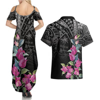 Guahan Puti Tai Nobiu Couples Matching Summer Maxi Dress and Hawaiian Shirt Guam Bougainvillea Flower Art LT9 - Polynesian Pride