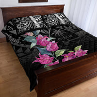 Guahan Puti Tai Nobiu Quilt Bed Set Guam Bougainvillea Flower Art