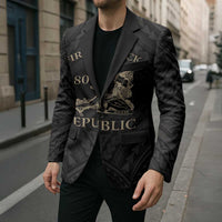 Personalized Haiti First Black Republic Blazer Negre Marron With Map And Flag - Polynesian Pride