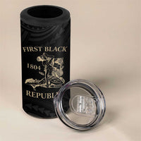 Personalized Haiti First Black Republic 4 in 1 Can Cooler Tumbler Negre Marron With Map And Flag LT9 - Polynesian Pride