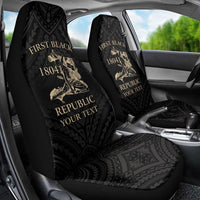 Personalized Haiti First Black Republic Car Seat Cover Negre Marron With Map And Flag