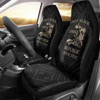 Personalized Haiti First Black Republic Car Seat Cover Negre Marron With Map And Flag
