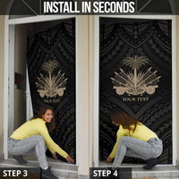 Personalized Haiti First Black Republic Door Cover Negre Marron With Map And Flag - Polynesian Pride