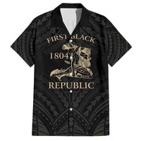 Personalized Haiti First Black Republic Family Matching Off Shoulder Short Dress and Hawaiian Shirt Negre Marron With Map And Flag