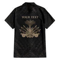 Personalized Haiti First Black Republic Family Matching Short Sleeve Bodycon Dress and Hawaiian Shirt Negre Marron With Map And Flag