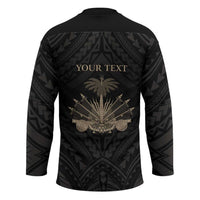 Personalized Haiti First Black Republic Hockey Jersey Negre Marron With Map And Flag LT9 - Polynesian Pride