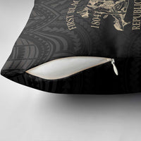 Personalized Haiti First Black Republic Pillow Cover Negre Marron With Map And Flag - Polynesian Pride